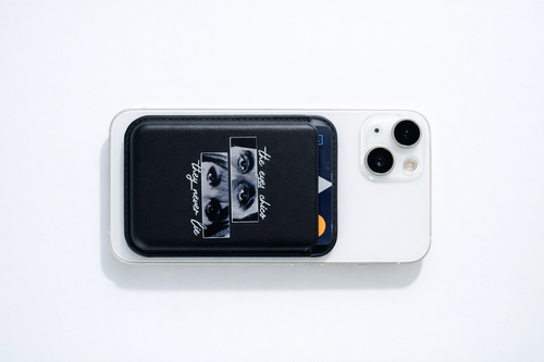 Slim magnetic card holder with design