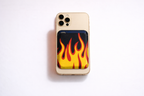 Leather MagSafe wallet with Flame design