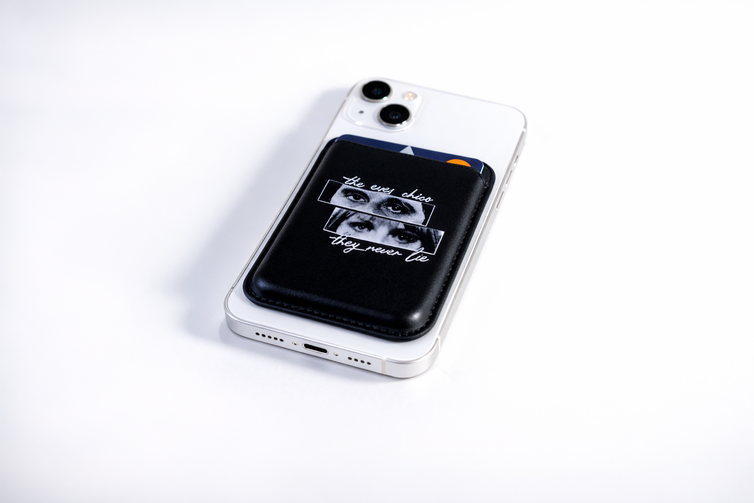 Slim magnetic card holder with design